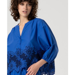 Blouse oversize Bleu cobalt MALI124- Surkana