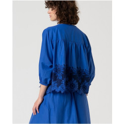 Blouse oversize Bleu cobalt MALI124- Surkana