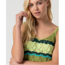 Débardeur en crochet Vert RECO026- Surkana