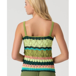 Débardeur en crochet Vert RECO026- Surkana