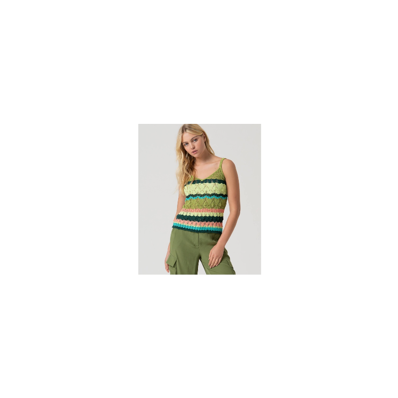 Débardeur en crochet Vert RECO026- Surkana