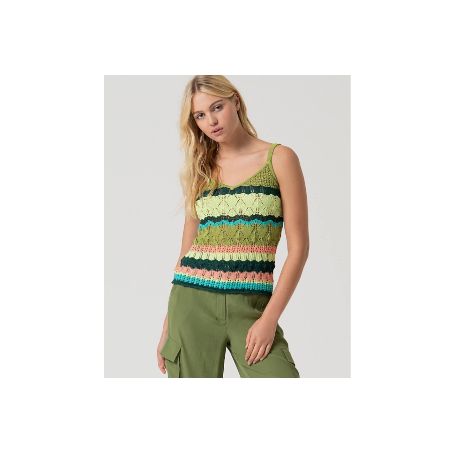 Débardeur en crochet Vert RECO026 - Surkana - Achat en ligne - Jaines