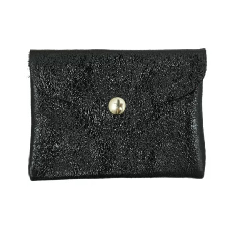 Porte-cartes en croûte de cuir noir - Jaïnès & Co - Achat en ligne - Jaïnès
