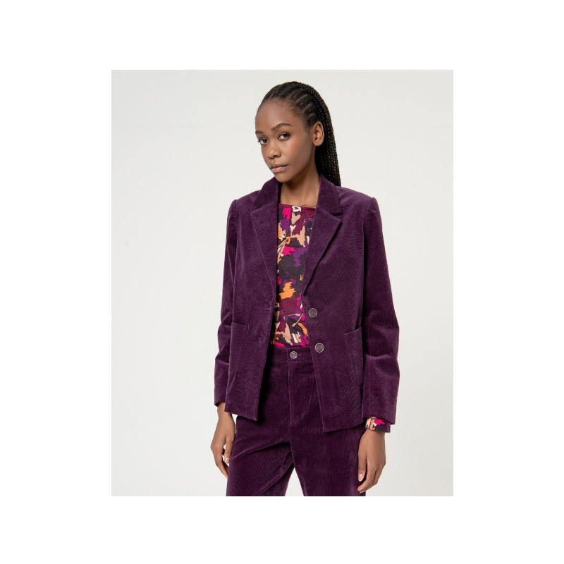 Blazer velours Prune NEPA321 - Surkana - Achat en ligne - Jaines