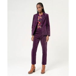 Blazer velours Prune NEPA321 - Surkana - Achat en ligne - Jaines