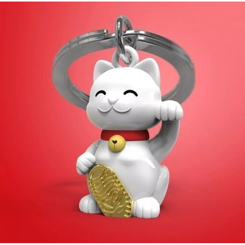 Porte-clés Chat porte-bonheur - Metalmorphose
