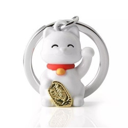 Porte-clés Chat porte-bonheur - Metalmorphose