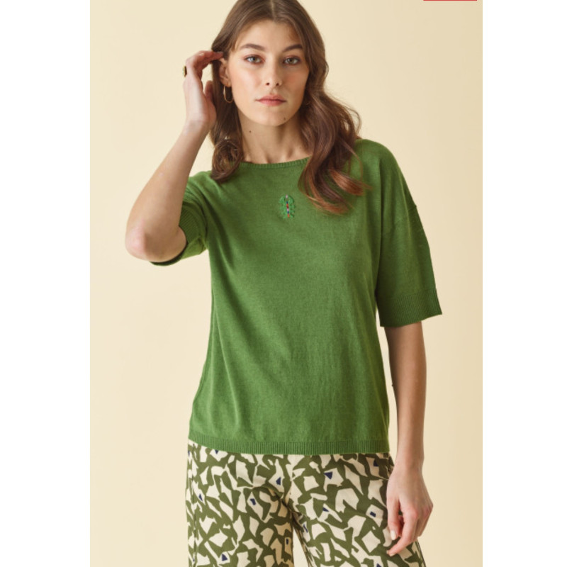 PULL manche coude Olive DP225 - Diplodocus