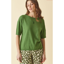 PULL manche coude Olive DP225 - Diplodocus