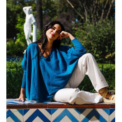 Pull Lana bleu canard - La Fiancée - Achat en ligne - Jaines
