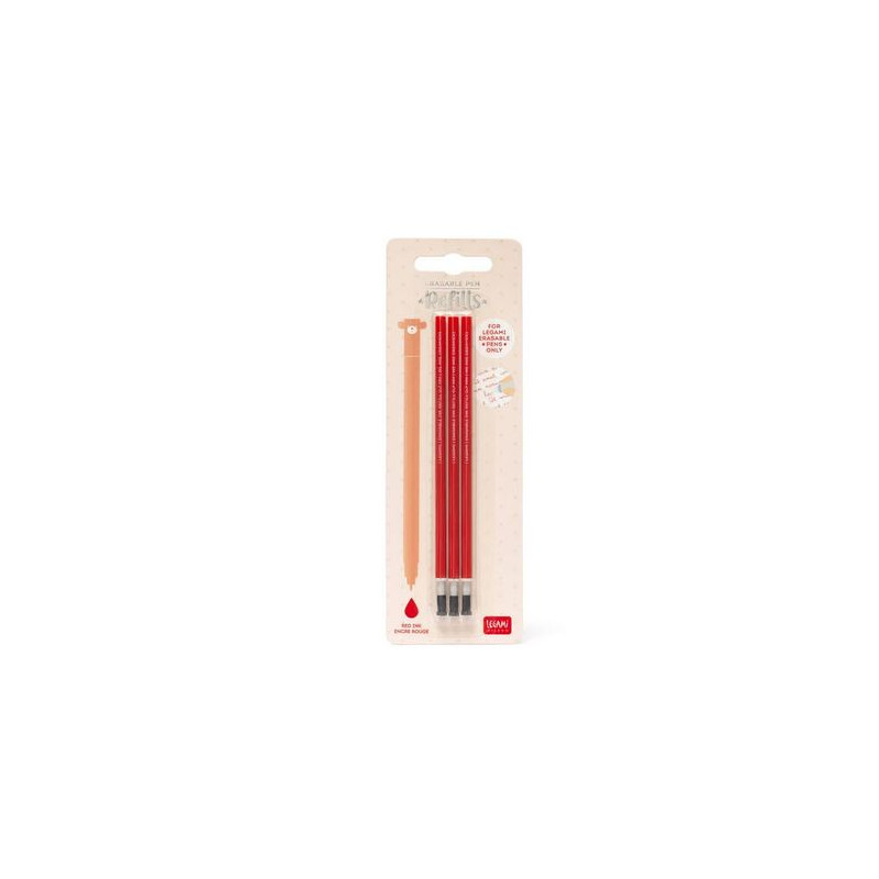 Recharges pour stylos effaçables ROUGE - Legami - Achat en ligne - Jaines