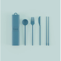Kit de couverts nomade - bleu - BINI