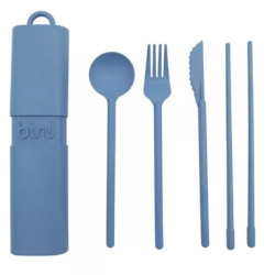 Kit de couverts nomade - bleu - BINI