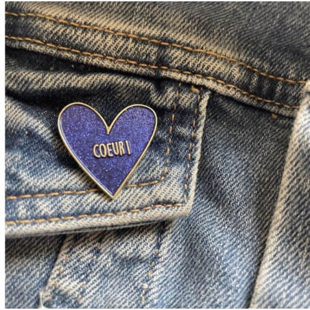 Pin's cœur bleu- Madame La Mouette - Achat en ligne - Jaines