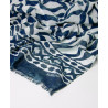 Foulard imprimé en coton FULI221 Bleu - Surkana