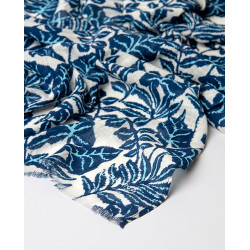 Foulard imprimé en coton FULI222 Bleu - Surkana