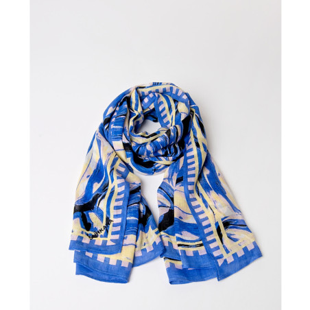 Foulard imprimé FUVA224 Bleu- Surkana - Achat en ligne - Jaines