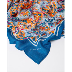 Foulard imprimé FUVI223 Bleu - Surkana