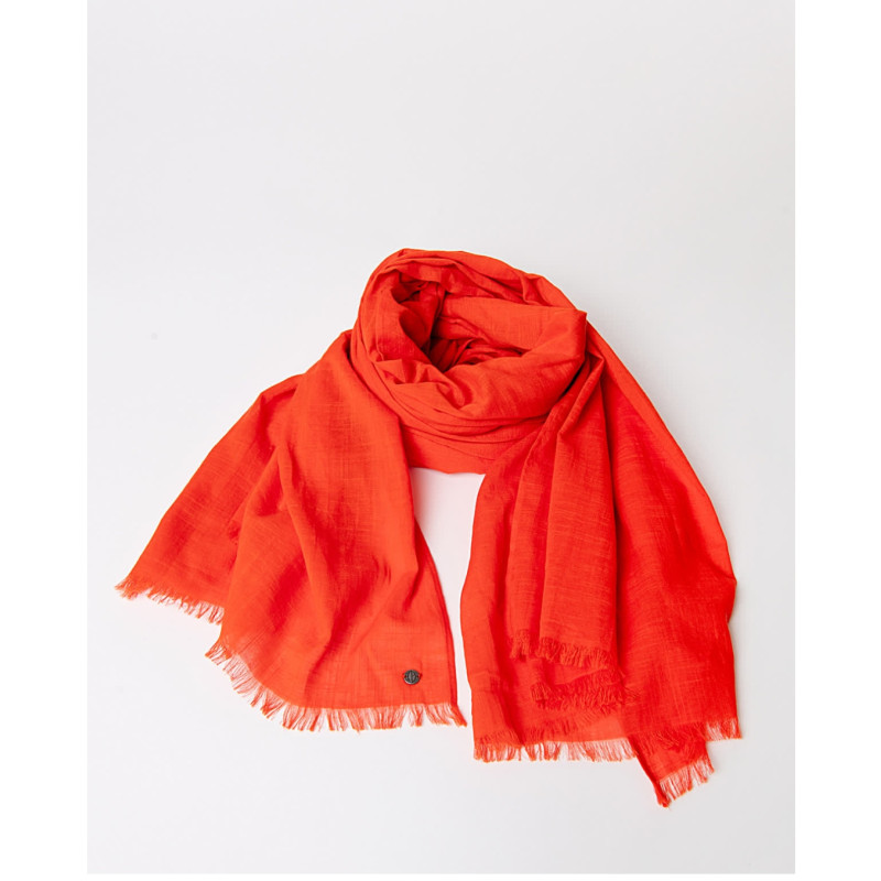 Foulard uni en coton FUSO223 orange  - Surkana