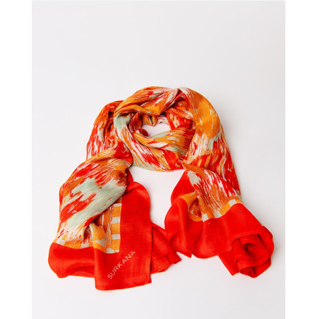 Foulard imprimé FUVI221 orange - Surkana - Achat en ligne - Jaines