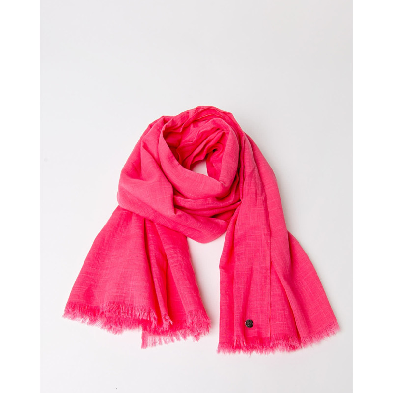 Foulard uni en coton FUSO224 rose- Surkana