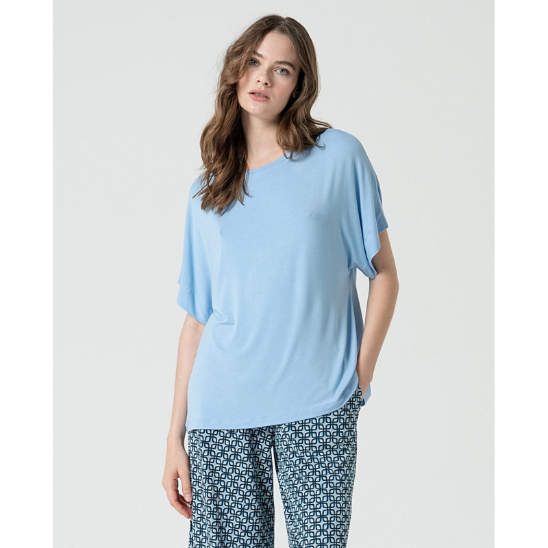 T-shirt ample bleu ciel LICA011 - Surkana