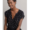 Blouse noir à pois MABU127 - Surkana