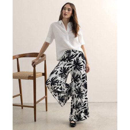 Pantalon ample noir et blanc MARA516 - Surkana - Achat en ligne - Jaines