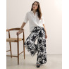 Pantalon ample noir et blanc MARA516 - Surkana