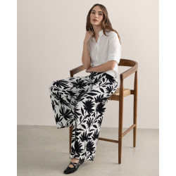 Pantalon ample noir et blanc MARA516 - Surkana