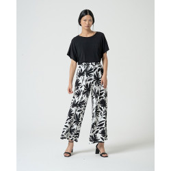 Pantalon ample noir et blanc MARA516 - Surkana