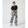 Pantalon ample noir et blanc MARA516 - Surkana