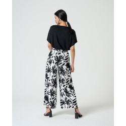 Pantalon ample noir et blanc MARA516 - Surkana