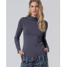 Top col montant gris foncé LISI013 - Surkana