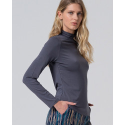 Top col montant gris foncé LISI013 - Surkana