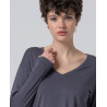 Top col V gris foncé LISI016 - Surkana
