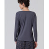 Top col V gris foncé LISI016 - Surkana