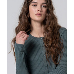 Cardigan bleu acier LIZA333 - Surkana