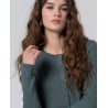 Cardigan bleu acier LIZA333 - Surkana