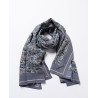 Foulard imprimé bleu PASA226 - Surkana