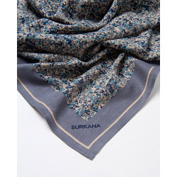 Foulard imprimé bleu PASA226 - Surkana