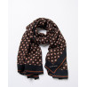 Foulard imprimé noir et marron PASA227 - Surkana