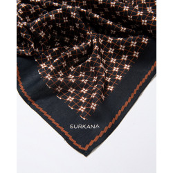 Foulard imprimé noir et marron PASA227 - Surkana