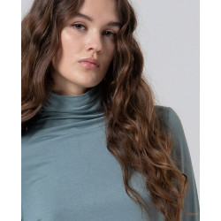 Top col montant bleu gris LISI013 - Surkana