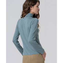 Top col montant bleu gris LISI013 - Surkana