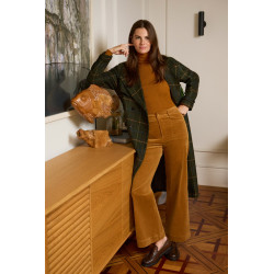 Pull col roulé ocre LIZA239 - Surkana