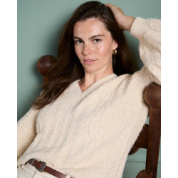 Pull oversize torsadé sable NIAR231 - Surkana