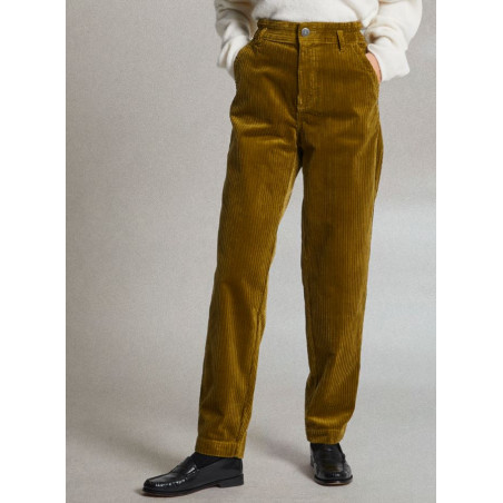 Pantalon velours côtelé Pistache PRONY - Mât de Misaine - Achat en ligne - Jaines