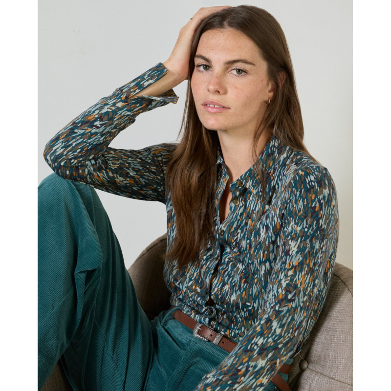 Chemise jersey bleu pétrole ALRA113 - Surkana