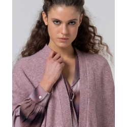 Poncho à poches rose chiné POBO831 - Surkana - Achat en ligne - Jaines